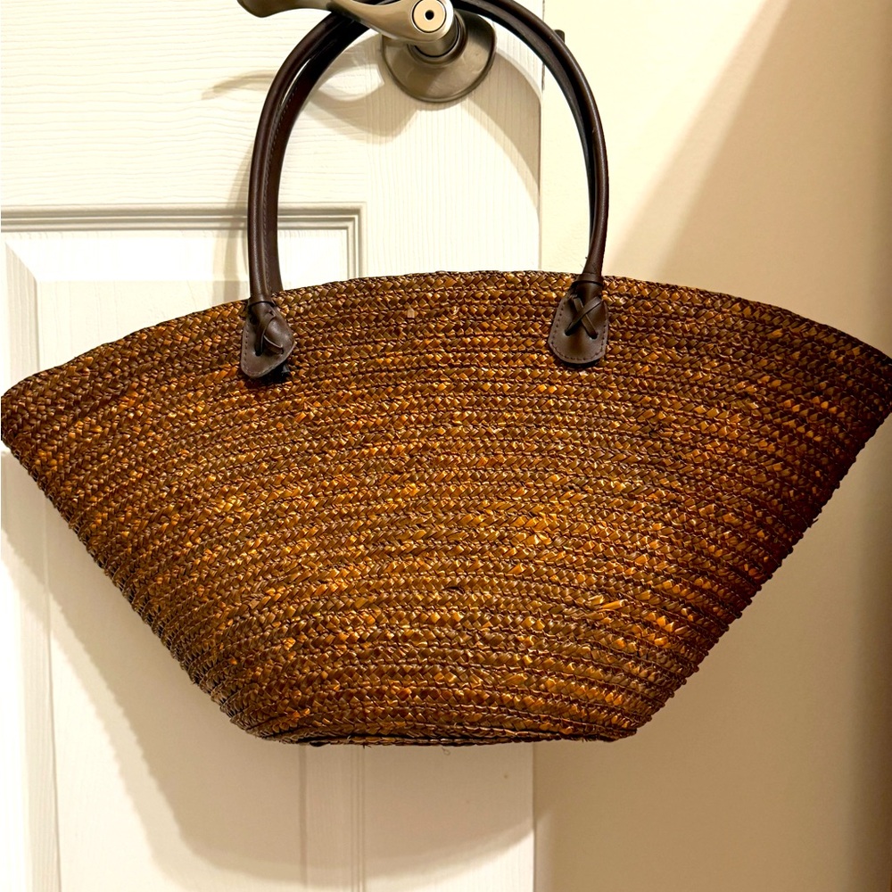 Brown Woven Tote Bag